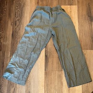 Treasure & Bond Olive Wide Leg Linen Pants
